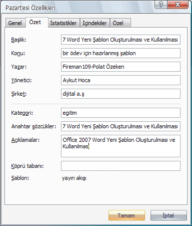 Office 2007 Farklı Kaydet Menüsü