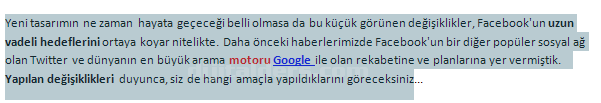 Office 2007 Seçme İşlemleri