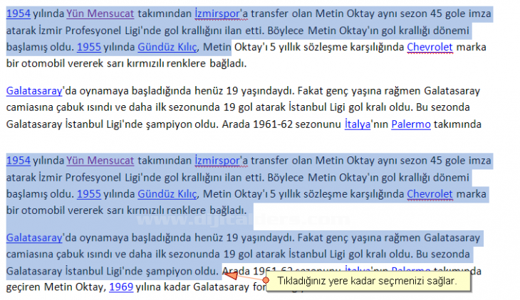 Office 2007 Seçme İşlemleri