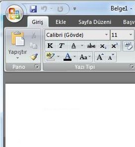 Office 2007 Word Aç Menüsü Seçenekleri