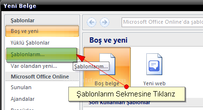 Office 2007 Şablonlar