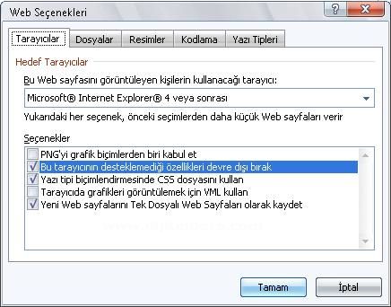 Office 2007 Word Kaydet Menüsü Seçenekleri