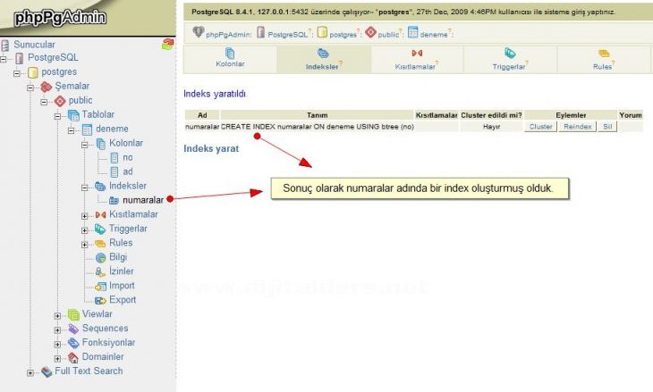 Postgresql Indexler