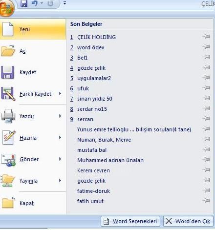 Office 2007 Şablonlar