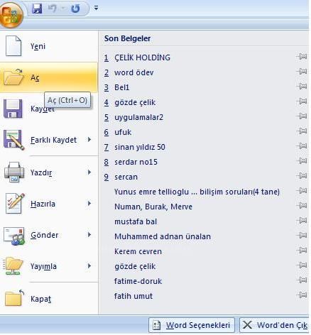Office 2007 Şablonlar