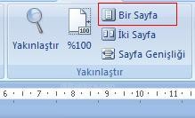 Office 2007 Word Görünüm Menüsü Yakınlaştır Paneli