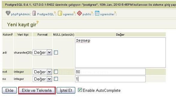 Postgresql Where Kullanımı