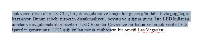 Office 2007 de Seçme İşlemleri,Taşıma, Kopyalama, Geri Alma, Yineleme İşlemleri