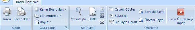 Office 2007 Baskı Önizleme