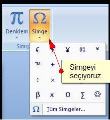 Office 2007 Simge Ekleme