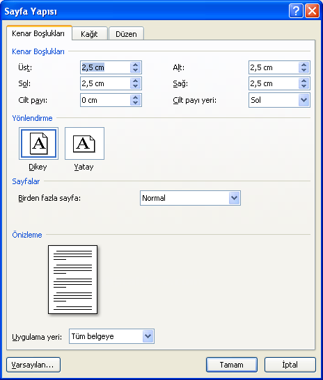 Office 2007 Sayfa Yapısı