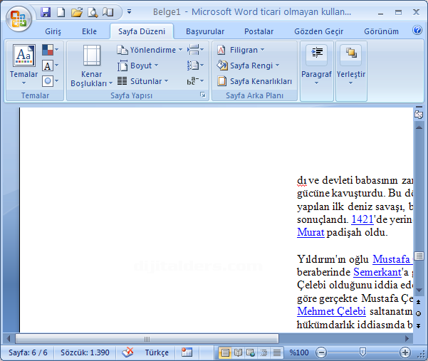 Office 2007 Sayfa Yapısı