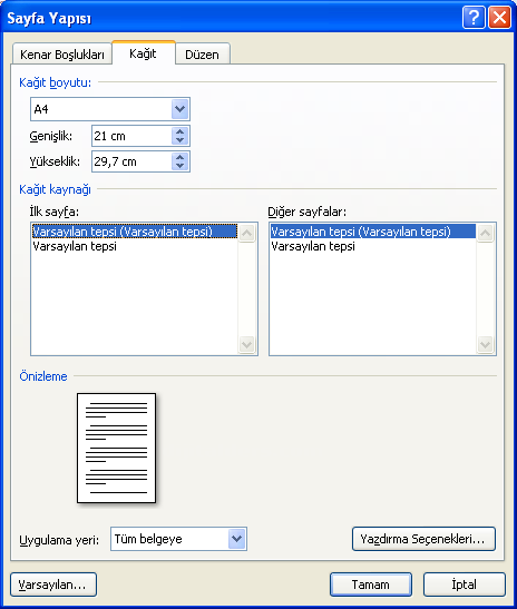 Office 2007 Sayfa Yapısı