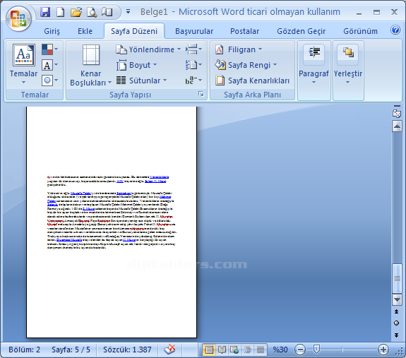 Office 2007 Sayfa Yapısı