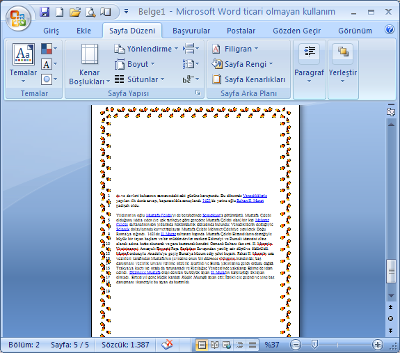 Office 2007 Sayfa Yapısı