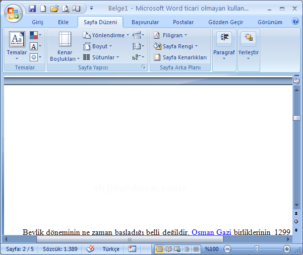Office 2007 Sayfa Yapısı