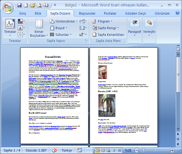 Office 2007 Sayfa Yapısı