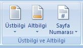 Office 2007 Altbilgi Ve Üstbilgi Kullanımı