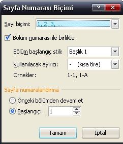 Office 2007 Altbilgi Ve Üstbilgi Kullanımı