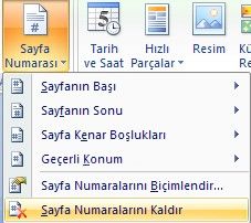 Office 2007 Altbilgi Ve Üstbilgi Kullanımı
