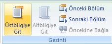 Office 2007 Altbilgi Ve Üstbilgi Kullanımı
