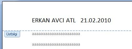 Office 2007 Altbilgi Ve Üstbilgi Kullanımı