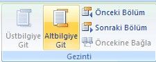 Office 2007 Altbilgi Ve Üstbilgi Kullanımı