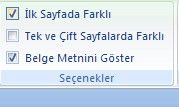 Office 2007 Altbilgi Ve Üstbilgi Kullanımı
