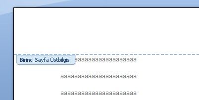 Office 2007 Altbilgi Ve Üstbilgi Kullanımı
