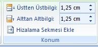Office 2007 Altbilgi Ve Üstbilgi Kullanımı