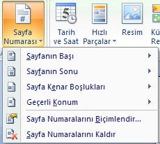 Office 2007 Altbilgi Ve Üstbilgi Kullanımı