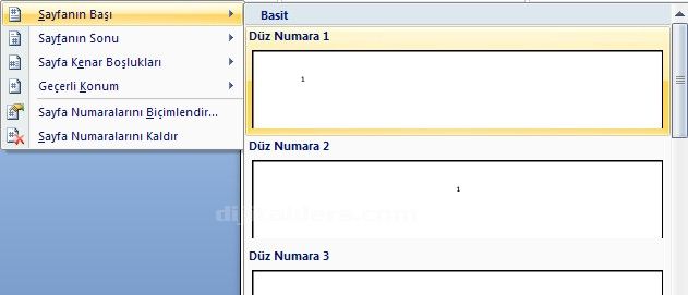 Office 2007 Altbilgi Ve Üstbilgi Kullanımı