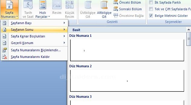 Office 2007 Altbilgi Ve Üstbilgi Kullanımı