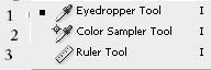 eyedropper tool color sampler tool ruler tool