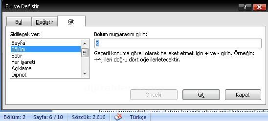 Office 2007 Bul, Değiştir, Git Menüleri Ve Hızlı Git Menüsü