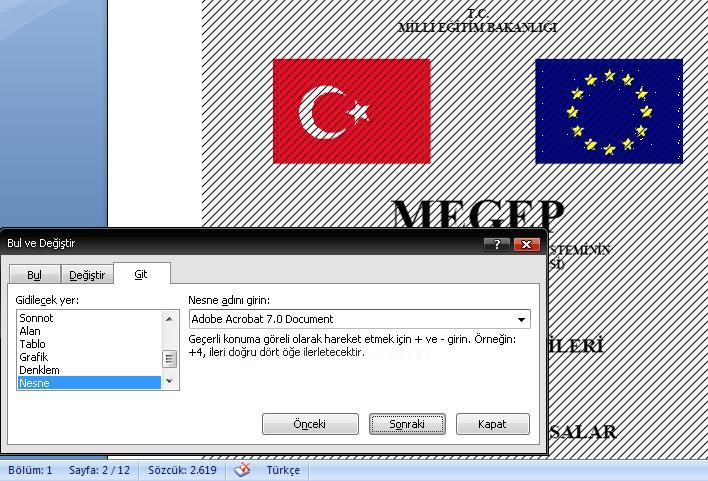 Office 2007 Bul, Değiştir, Git Menüleri Ve Hızlı Git Menüsü