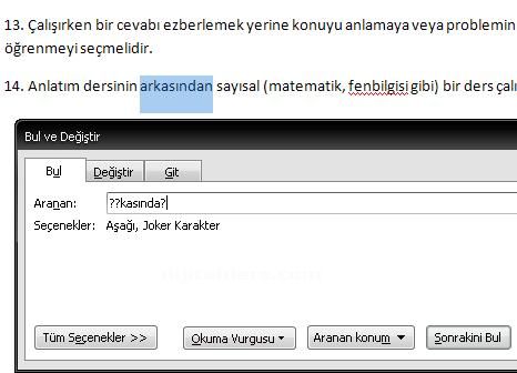 Office 2007 Bul, Değiştir, Git Menüleri Ve Hızlı Git Menüsü