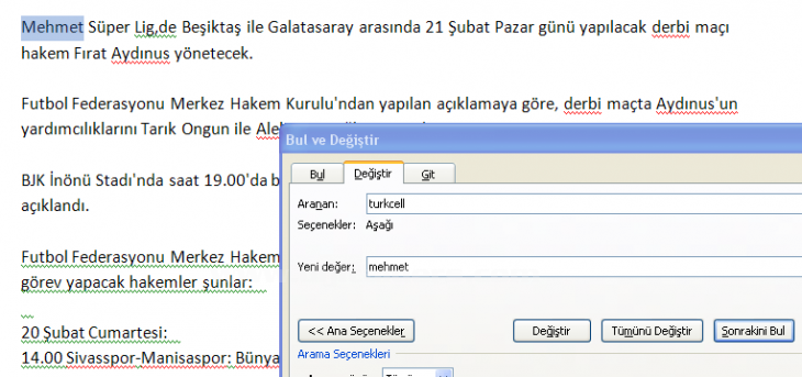Office 2007 Bul, Değiştir, Git Menüleri Ve Hızlı Git Menüsü
