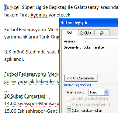 Office 2007 Bul, Değiştir, Git Menüleri Ve Hızlı Git Menüsü