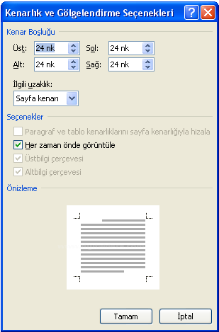 Office 2007 Sayfa Yapısı