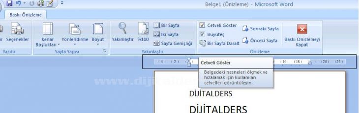 Office 2007 Baskı Önizleme