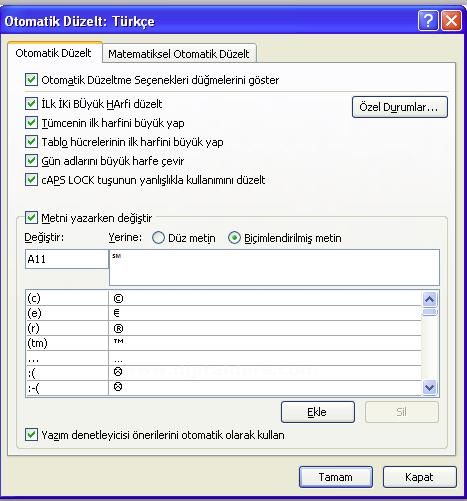 Office 2007 Simge Ekleme