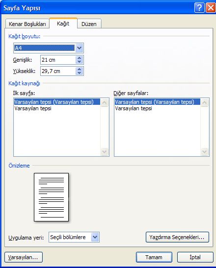 Office 2007 Sayfa Yapısı
