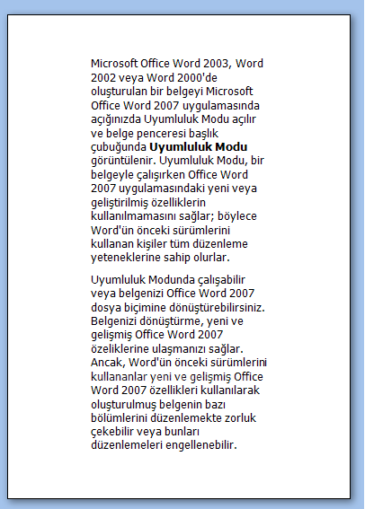 Office 2007 Baskı Önizleme