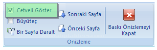 Office 2007 Baskı Önizleme