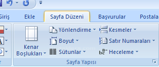 Office 2007 Kesmeler Kesme Oluşturma, Bölüm Sonu Oluşturma