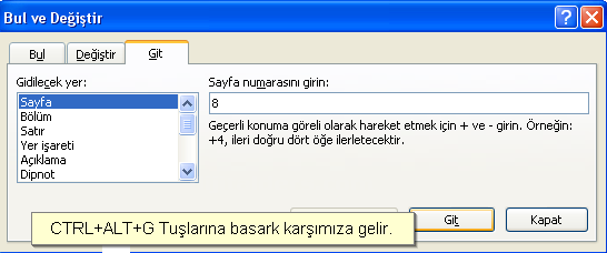 Office 2007 Kesmeler Kesme Oluşturma, Bölüm Sonu Oluşturma