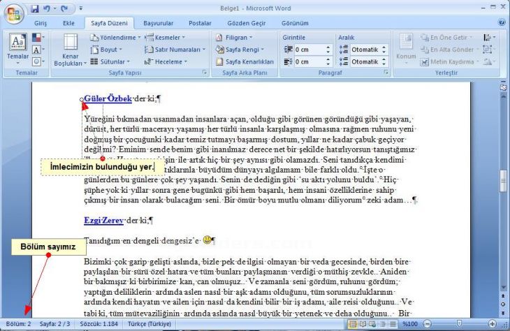 Office 2007 Kesmeler