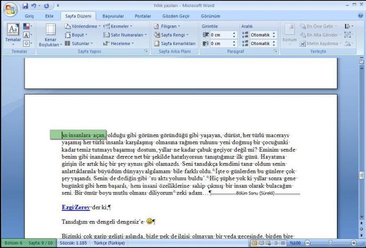 Office 2007 Kesmeler