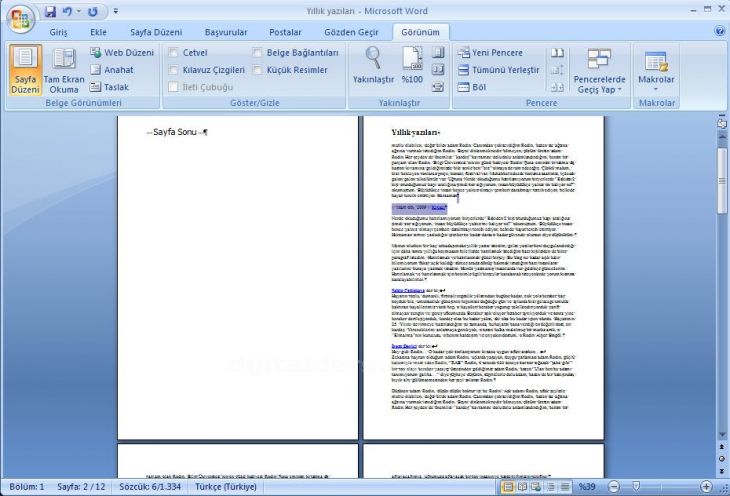 Office 2007 Kesmeler